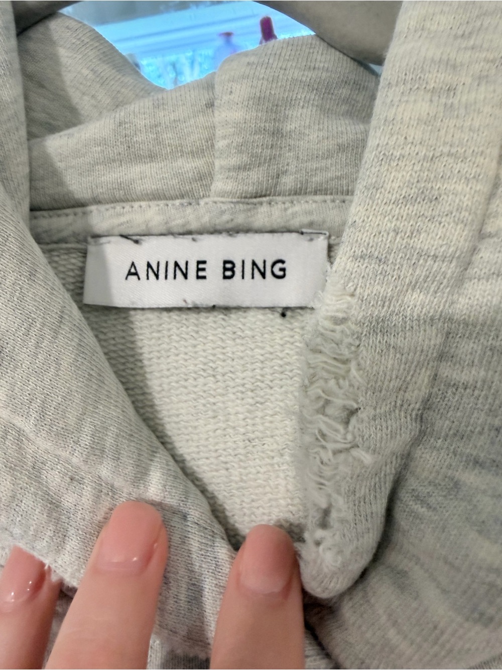 Anine Bing Light Gray Logo Hoodie - Picture 2 of 4
